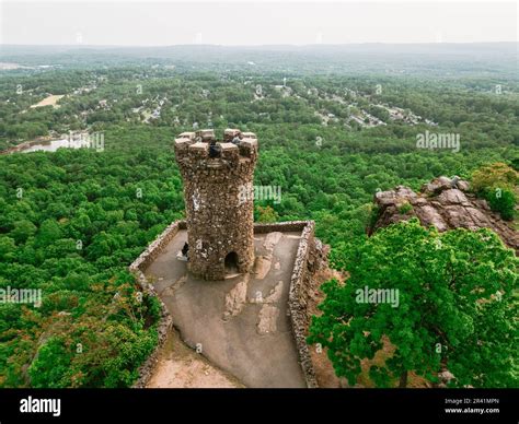 Overhead aerial view from Castle Craig in Hubbard Park in Meriden ...