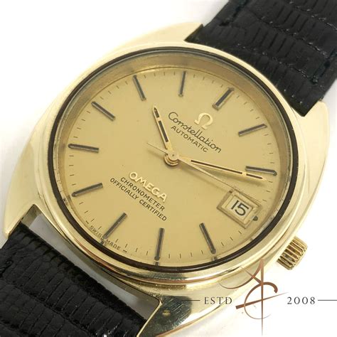 Omega Constellation Automatic Chronometer C Shape Gold Micron Vintage ...