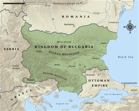 Old Bulgarian map - Map of old Bulgarian (Eastern Europe - Europe)