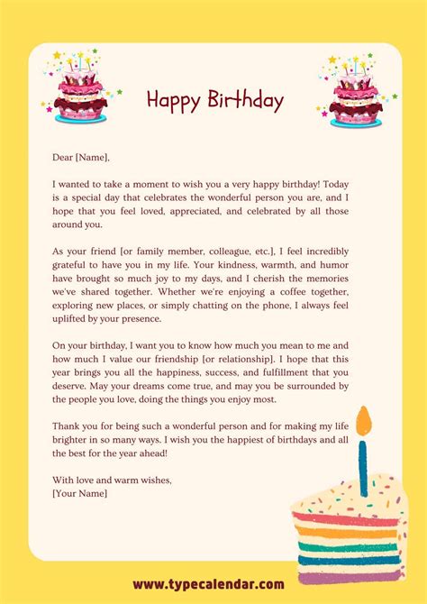 Free Printable Happy Birthday Letter Templates To [Boyfriend, Best Friend]