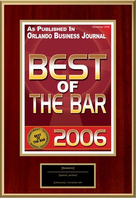 Best Of The Bar | American Registry - Recognition Plaques, Award Plaque, Countertop Display ...