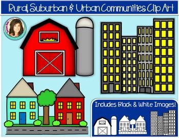 Rural, Suburban & Urban Community Buildings... by Tanya Rae Teaches | Teachers Pay Teachers