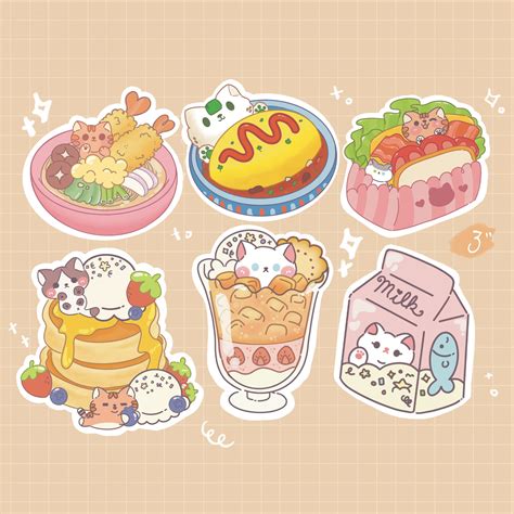 Jumbo Kawaii Chibi Neko Cat Kitty Stickers Cute Sticker - Etsy