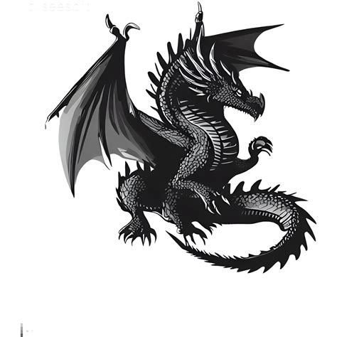 Chinese Black Dragon Silhouette 24513072 PNG