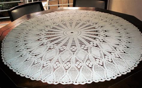 Round Table Linen Hand Crochet Table Cloth White Cotton Table | Etsy