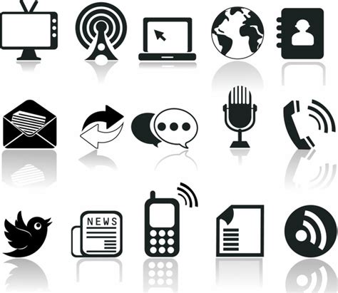 Communication icons Free vector in Adobe Illustrator ai ( .AI ...