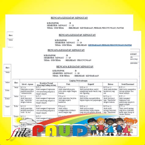 Contoh Program Rencana Kerja Mingguan ( RKM )PAUD - File Paud