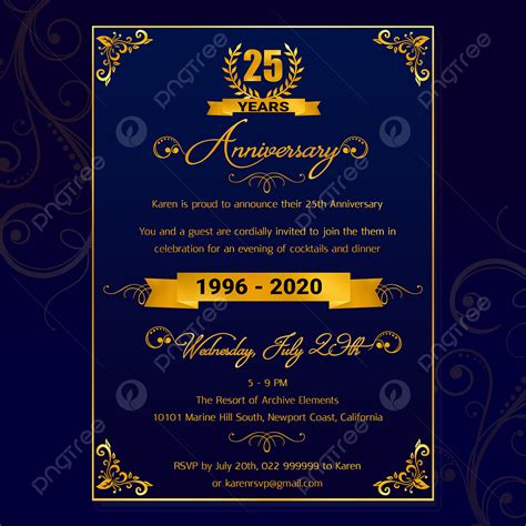 Anniversary Invitation Card Design Template Download on Pngtree