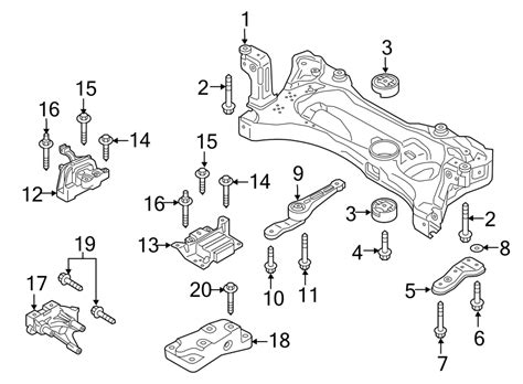 2017 Volkswagen GTI Suspension. Subframe. Crossmember - 5Q0199315Q - Genuine Volkswagen Part