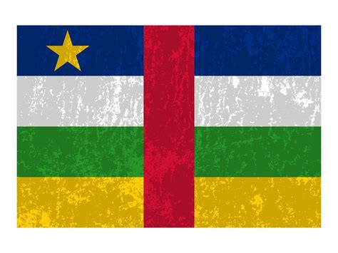 Central African Republic grunge flag, official colors and proportion. Vector illustration ...