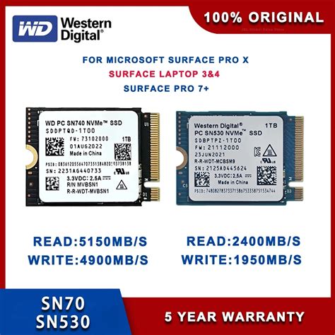 Western Digital WD SN740 SN530 M.2 2230 SSD 1TB 2TB 512GB NVMe PCIe Gen4 x4 for Microsoft ...