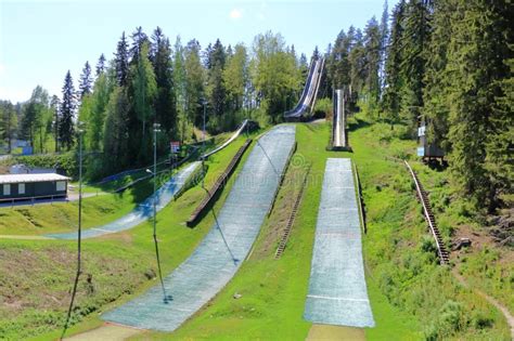 Ski Jumping Facility for Young Athletes and Children in the Summer, Lahti, Finland Editorial ...