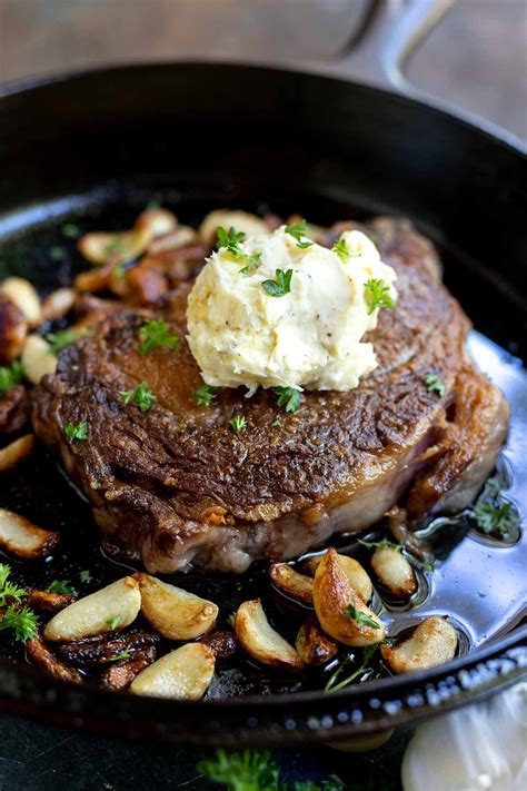 CAST IRON RIBEYE STEAK + GARLIC BUTTER!!! + WonkyWonderful | How to cook steak, Ribeye steak ...