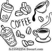 Free art print of Doodle cup of coffee on a black board. Retro coffee ...