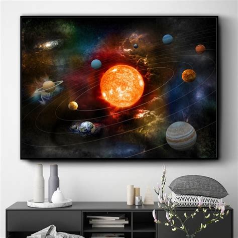 Our Solar System 3D Artwork Wall Art Print on Canvas • CanvasPaintArt