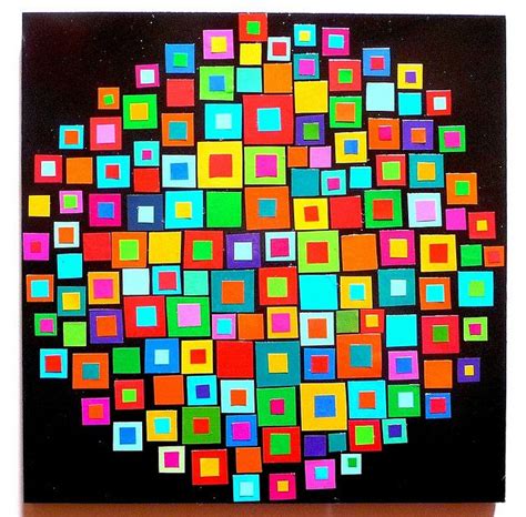 Squares Circle | Circle painting, Geometric art, Geometric wall art