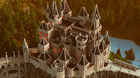 Dracula's Castle: Gothic Castle and Village Build Minecraft Map