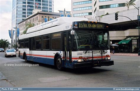 www.busdrawings.com - MTS San Diego 1997 New Flyer Industries C40LF