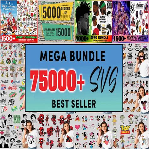 75000 Mega Bundle Best Seller Unique Design Svg, Disney Bundle Svg, Disney Svg, Bundle Svg ...