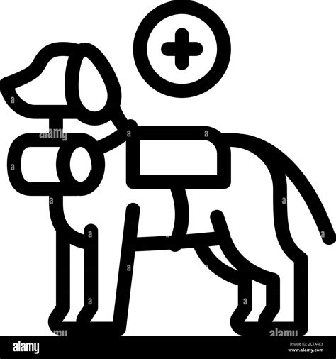 rescue dog icon vector outline symbol illustration Stock Vector Image & Art - Alamy