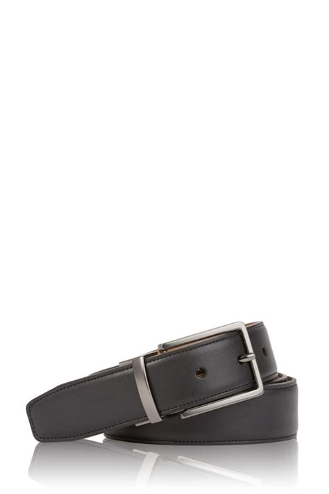 Swissgear Reversible Accent Stitch Leather Belt - Black Brown