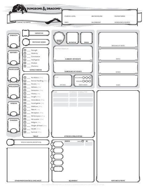 Free Printable Dnd Character Sheets