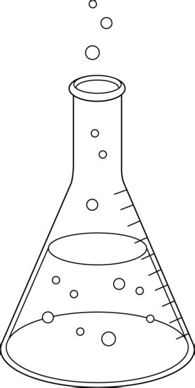 Science Flask Line Art - Free Clip Art