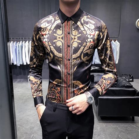 Designer Clothes 2019 Baroque Shirts Mens Patterned Shirts Luxury Mens ...