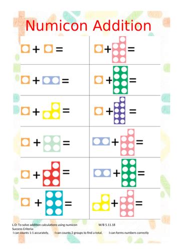 Numicon addition sheet | Teaching Resources