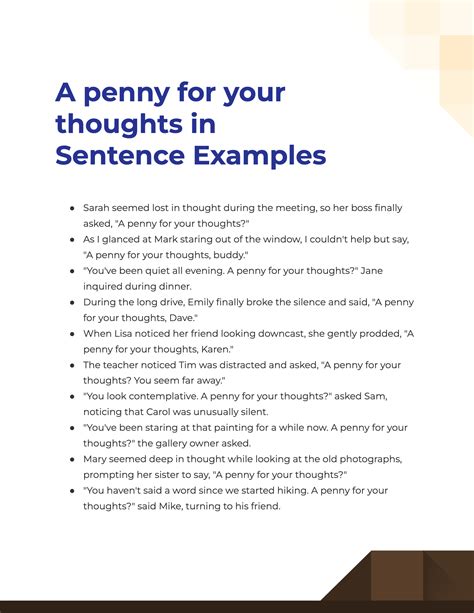 A penny for your thoughts Idiom - 19+ Examples, How to Use, PDF, Tips