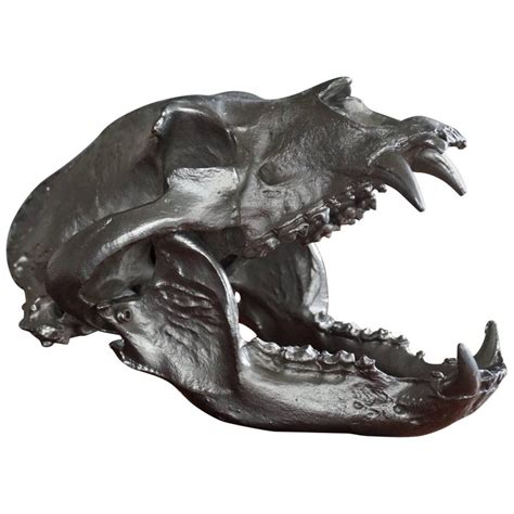 Impressive and Decorative, Chrome Painted Modern Bronze Bear Skull ...