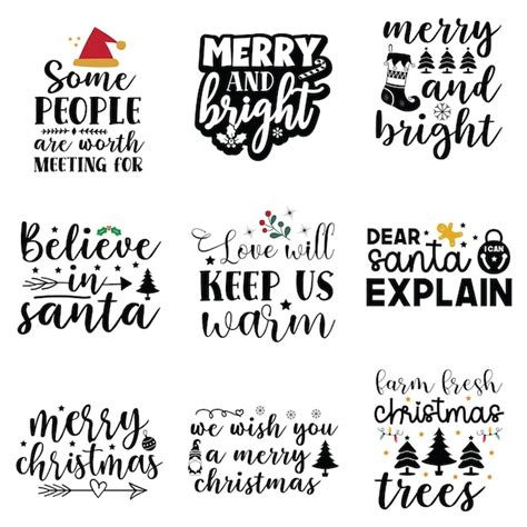 Premium Vector | Christmas quotes svg