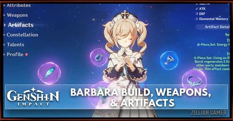 Barbara Build, Weapons, & Artifacts | Genshin Impact - zilliongamer