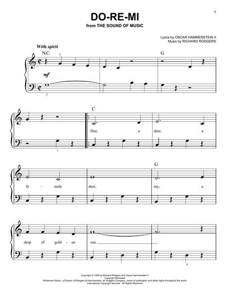 Do-Re-Mi sheet music by Rodgers & Hammerstein (Easy Piano – 158988)