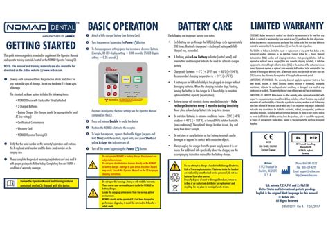 ARIBEX NOMAD DENTAL OPERATOR'S MANUAL Pdf Download | ManualsLib