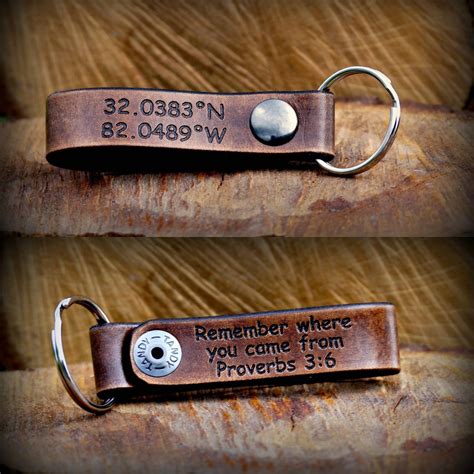 Personalized Leather Keychain, Leather Keychain, Key Chain, Engraved Key Chain