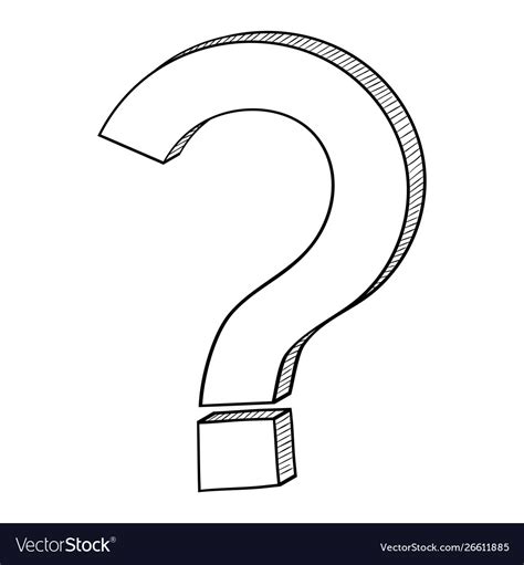 Question mark hand drawn sketch Royalty Free Vector Image