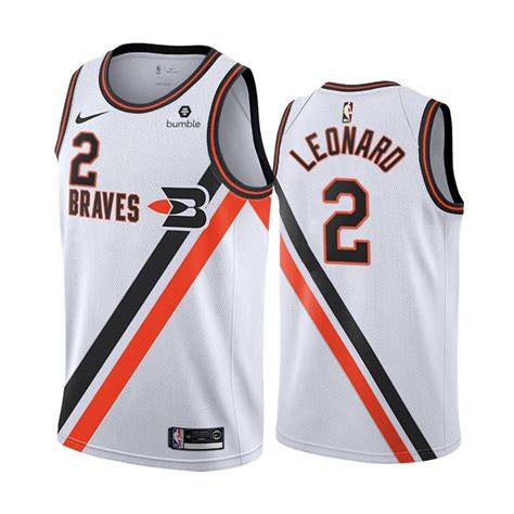 LA Clippers Kawhi Leonard White 2019-20 Classic Edition Buffalo Braves Jersey | Braves jersey ...