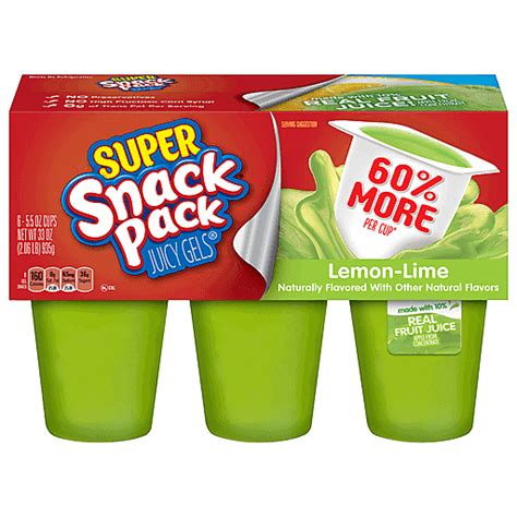 Snack Pack Juicy Gels, Lemon-Lime, Super 33 oz | Jello & Pudding | Sun Fresh