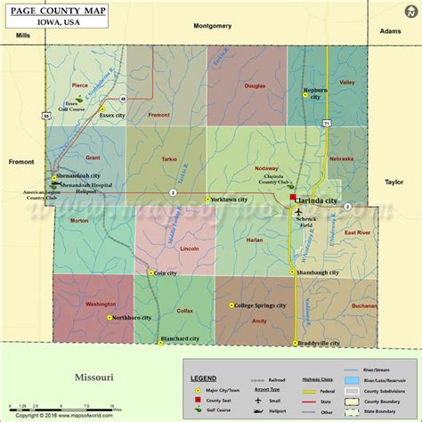 Page County Map, Iowa