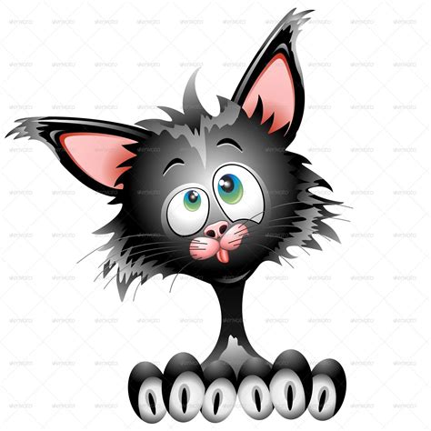 Cat Cartoon Character Funny Face Portrait by Bluedarkat | GraphicRiver