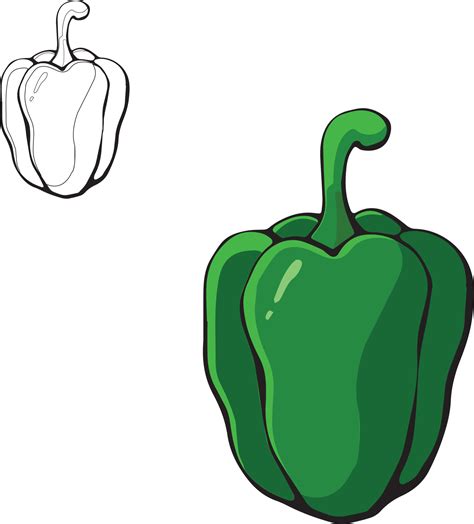 dibujo para colorear vectorial de capsicum 10840416 Vector en Vecteezy