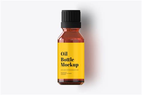 Amber Mini Oil Bottle Mockup - Mockup Daddy