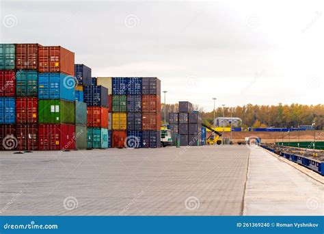 Cargo Containers. Cargo Container Yard Stock Photo - Image of commercial, industrial: 261369240