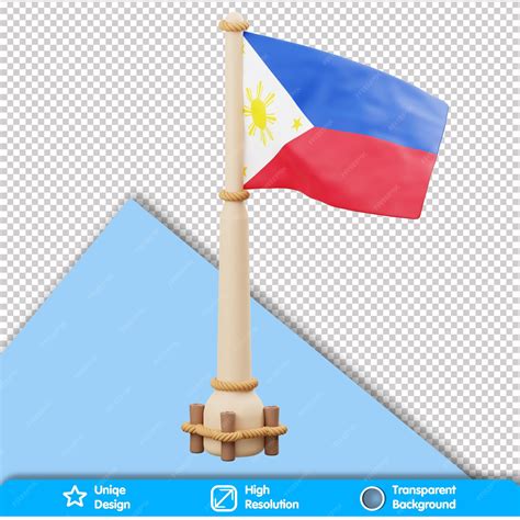 Premium PSD | 3d country flag philippines flag