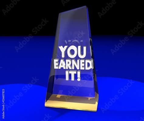 You Earned It Award Trophy Recognition Appreciation 3d Illustrat Stock Illustration | Adobe Stock