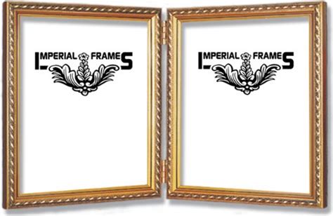 8x10 Double Frame Gold Solid Wood