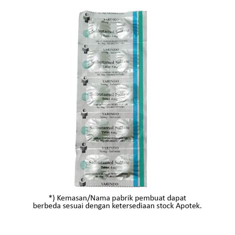 Salbutamol 4 mg 10 Tablet - Kegunaan, Efek Samping, Dosis dan Aturan Pakai - Halodoc