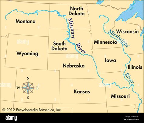 Missouri river maps cartography geography hi-res stock photography and ...