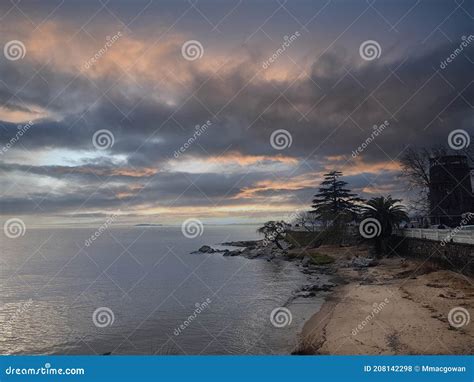 Sunset in the river stock photo. Image of nature, landscape - 208142298